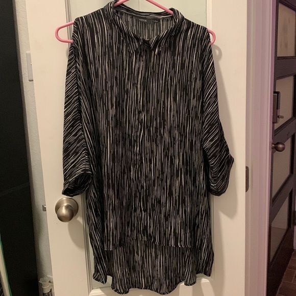 black professional sleeveless blouse peekaboo ... m main image 0